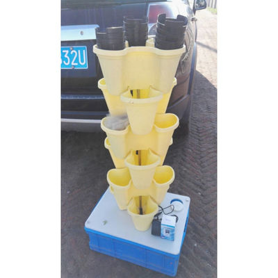 Potes de flores verticais empilhados de plástico moderno para cultivo de substrato