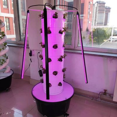 Novo sistema de cultivo hidropônico vertical para vegetais e morangos com LED